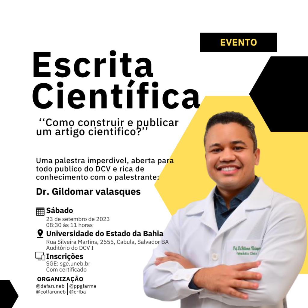 PALESTRA "COMO CONSTRUIR E PUBLICAR UM ARTIGO CIENTÍFICO"